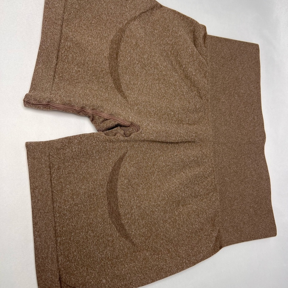 Brown High-Waisted Shorts